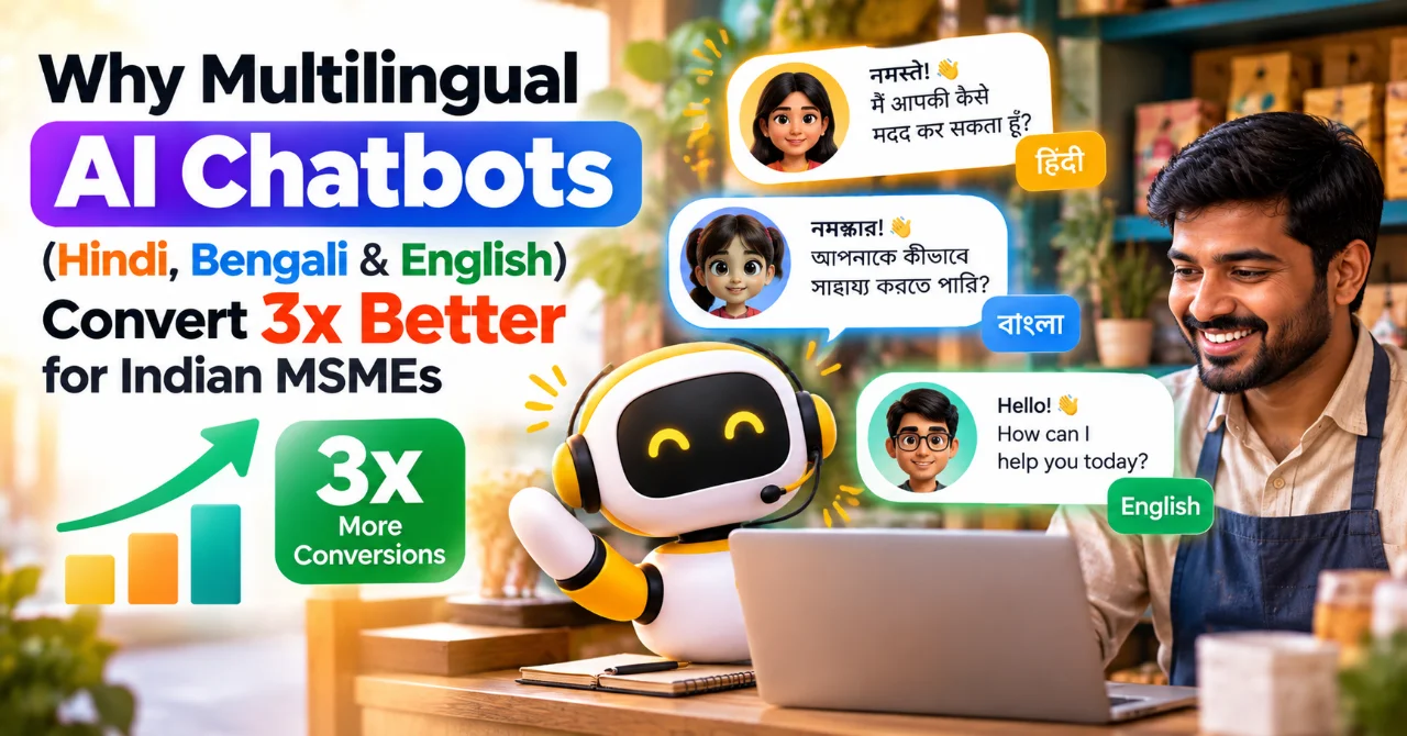 Why Multilingual AI Chatbots (Hindi, Bengali & English) Convert 3x Better for Indian MSMEs